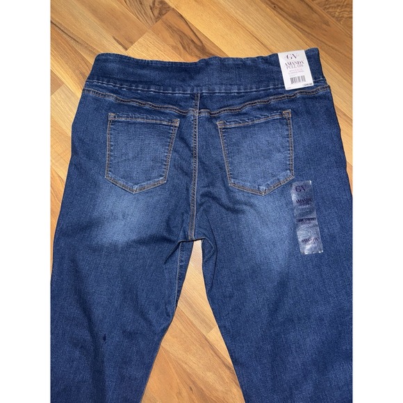 Gloria Vanderbilt Pull On Denim Jeans 18 Short Slimming Panel Amanda Vermont NWT - Picture 11 of 16